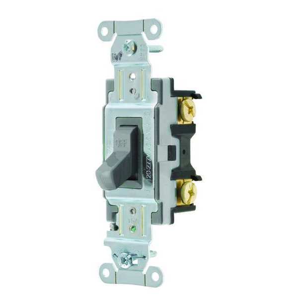 Hubbell Wall Switch, Gray, 1/2 HP, 1-Pole Switch CSB115GY