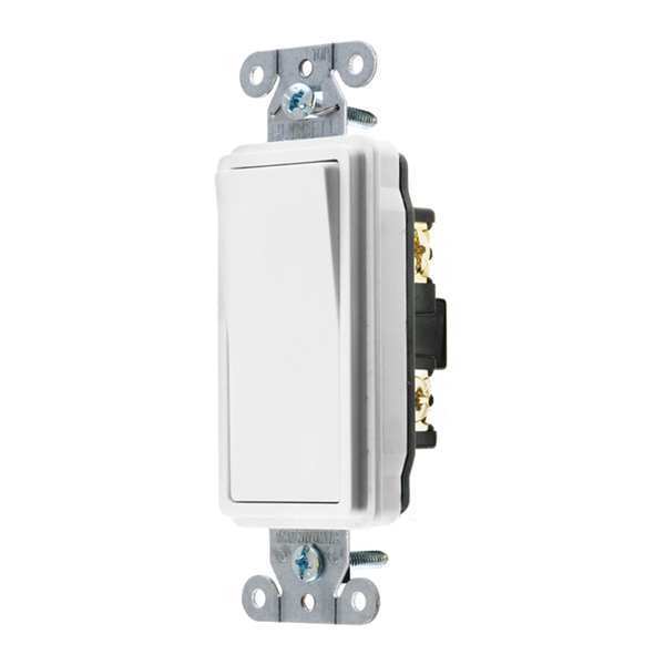 Hubbell Wall Switch, 20A, White, 1 HP, 4-Way Switch DS420W