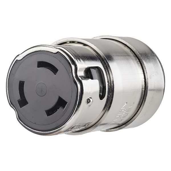 Zoro Select Locking Connector Silver 125/250VAC 50A 6364CR
