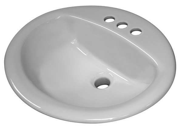 Sloan Oval Drop In Lavatory Sink, 4"Centerset SS-3002-A