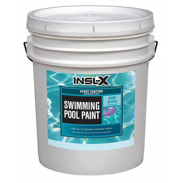 Insl-X By Benjamin Moore Pool Paint, Semi-gloss, Acrylic-Based Base, Ocean Blue, 5 gal WR1023099-05