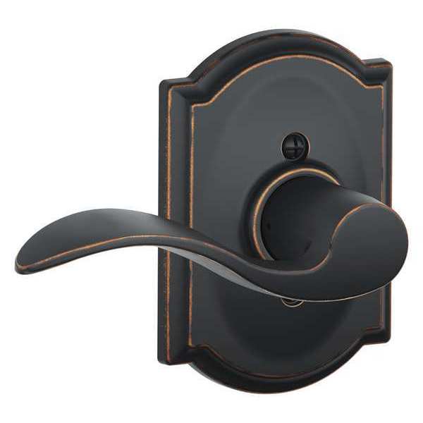 Schlage Antique Bronze Dummy Lever Lockset, Accent/Camelot, Left Hand F170 ACC 716 CAM LH