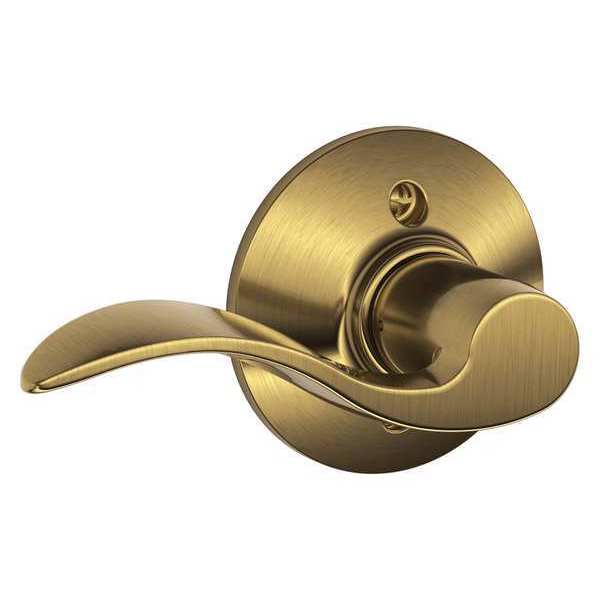 Schlage Antique Brass Dummy Lever Lockset, Accent, Right Hand F170 ACC 609 RH