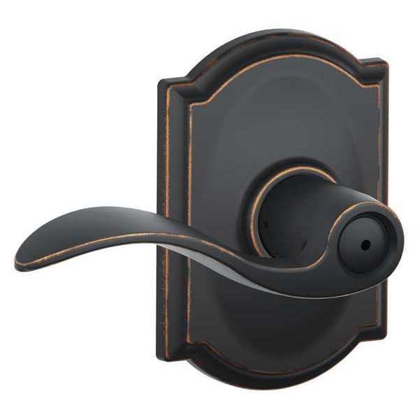 Schlage Residential Lever Lockset, Antique Bronze, Privacy F40 ACC 716 CAM