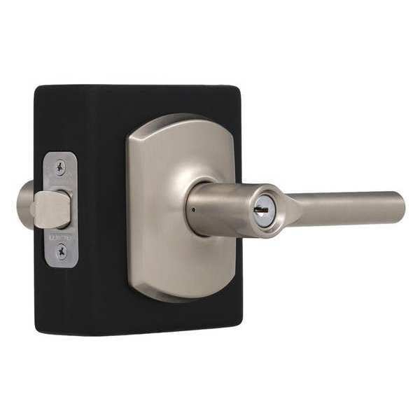 Schlage Satin Nickel Entrance Lever Lockset, Broadway/Greenwich F51A BRW 619 GRW