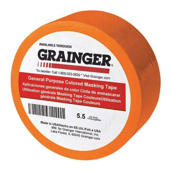 Zoro Select Masking Tape, Paper, Orange, 1", PK36 TC602-Orange