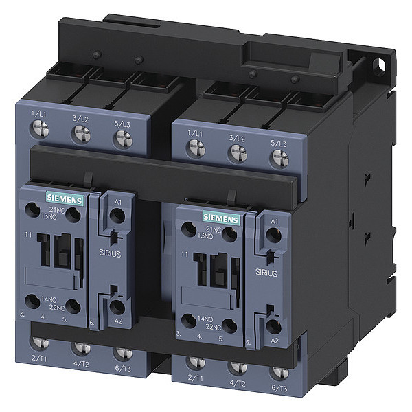 Siemens IEC Magnetic Contactor, 3 Poles, 20 to 33 V AC/DC, 52 A, Reversing: Yes 3RA23368XB301NB3