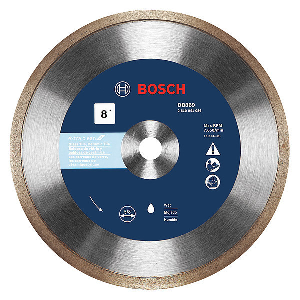 Bosch Saw Blade, Wet Cutting, 8" Blade dia. DB869