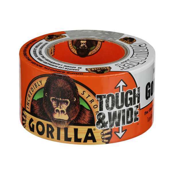 Gorilla White Tough & Wide Duct Tape, 2.88 inch x 25 yd, White, Pack of 1 6025302