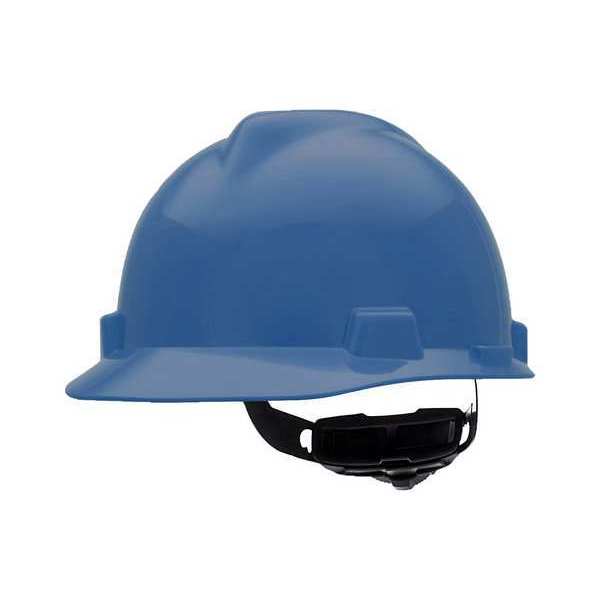 Msa Safety Front Brim Hard Hat, Type 2, Class E, Ratchet (4-Point), Blue C217092