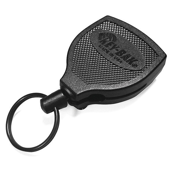 Key-Bak Key Retractor, Black, Stainless Steel 0S48-847 | Zoro