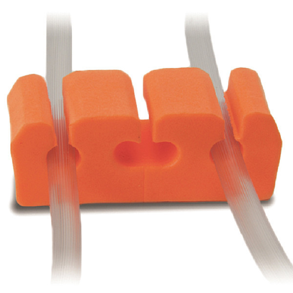 Sandel Cord Holder, Orange, PVC, 2-3/4" L, PK100 1117