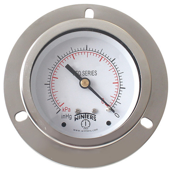 Winters Pressure Gauge, 0 to 300 psi, 1/4 in MNPT, Silver PFQ907-DRY-25FF