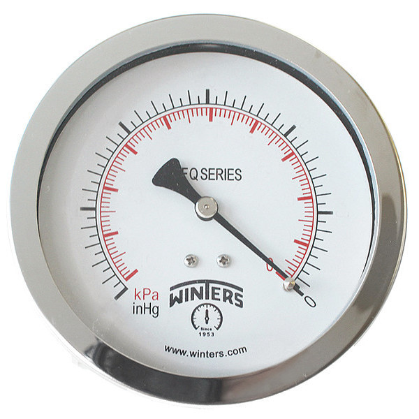 Winters Pressure Gauge, 0 to 30 psi, 1/4 in MNPT, Silver PFQ1269-DRY