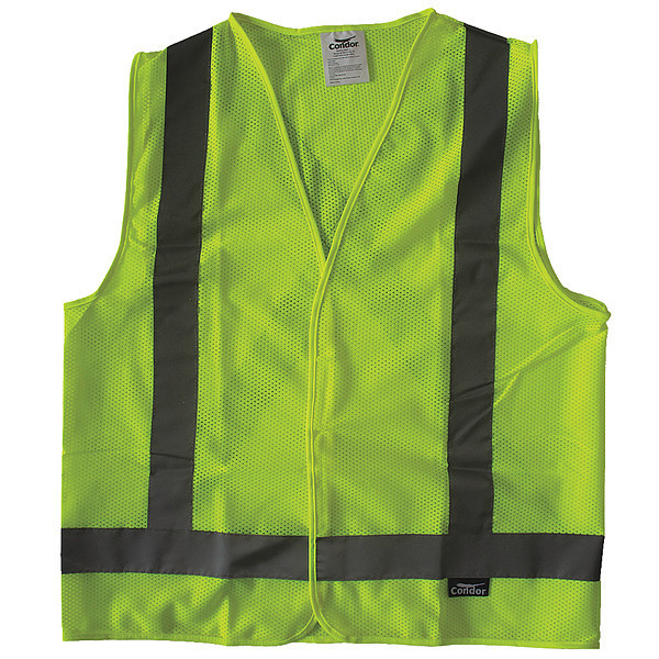 Condor Safety Vest, Yellow/Green, M, Hook-and-Loop 491R86