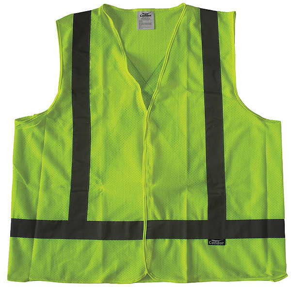 Condor Safety Vest, Yellow/Green, Hook-and-Loop 491R91
