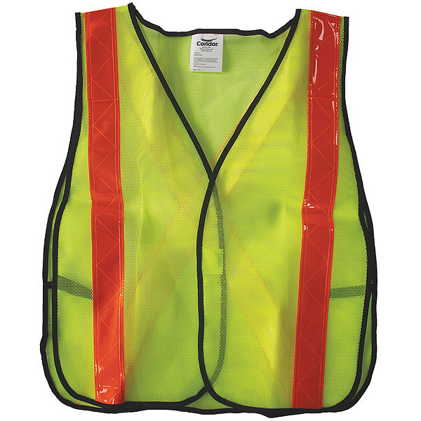 Condor Safety Vest, Yellow/Green, Hook-andLoop 491R73