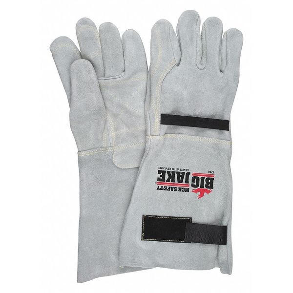 Mcr Safety Leather Gloves, Gray, XL, PK12 1746XL