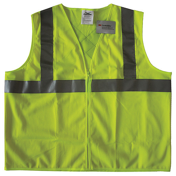 Safety Vest, Yellow/Green, 2XL, Zipper