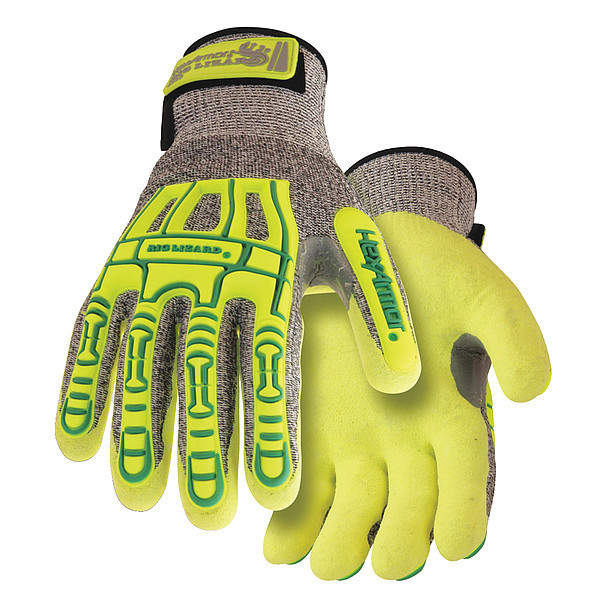 Hexarmor Hi-Vis Cut Resistant Impact Coated Gloves, A4 Cut Level, Nitrile, XS, 1 PR 2092-XS (6)