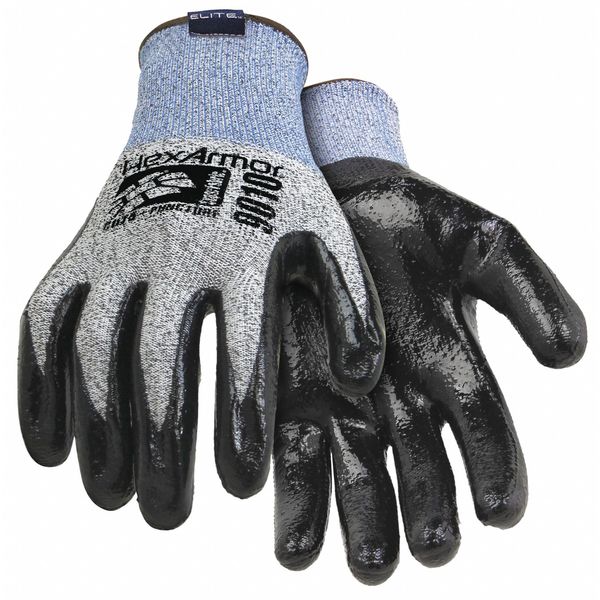 Hexarmor Cut Resistant Coated Gloves, A8 Cut Level, Nitrile, L, 1 PR 9010-L (9)