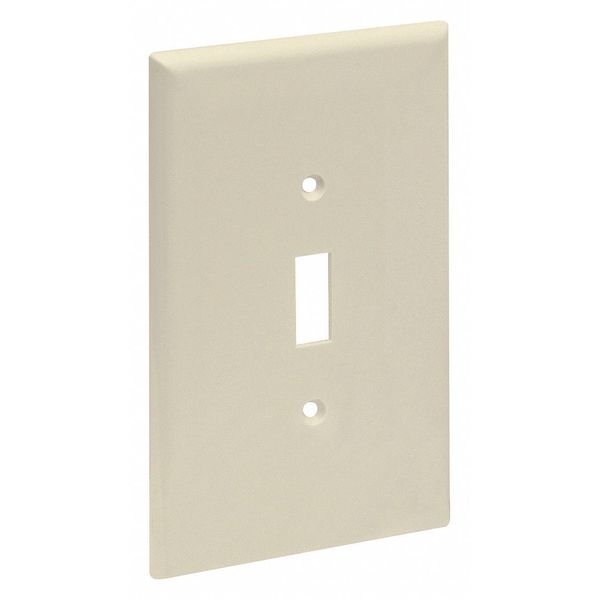 Zoro Select Wall Switch Jumbo Face Plate, Number of Gangs: 1 High Impact Plastic, Smooth Finish, Ivory 62055