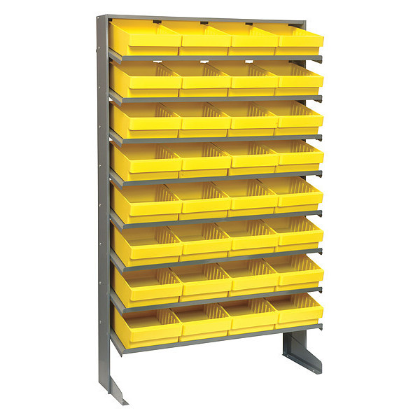 Quantum Storage Systems Steel Pick Rack, 36 in W x 60 in H x 12 in D, 8 Shelves, Yellow QPRS-701YL