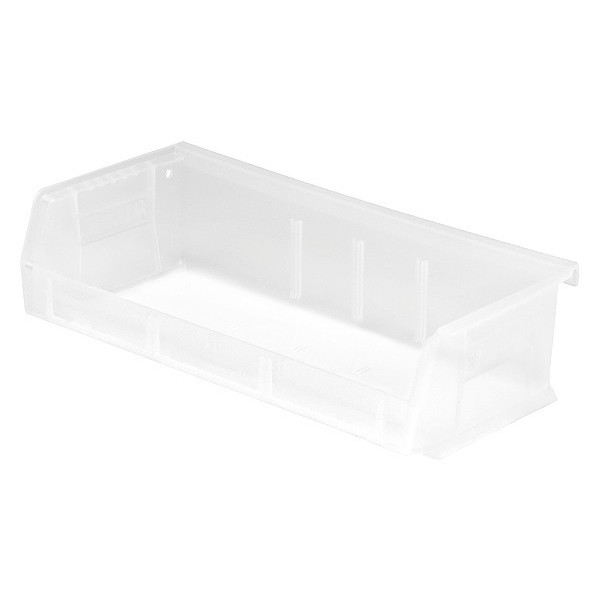 Quantum Storage Systems 60 lb Hang & Stack Storage Bin, polypropylene, 11 in W, 3 in H, Clear, 5 3/8 in L QUS232CL