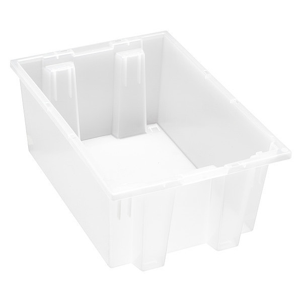 Quantum Storage Systems Stack & Nest Container, Clear, Polypropylene, 19 1/2 in L, 13 1/2 in W, 8 in H SNT200CL
