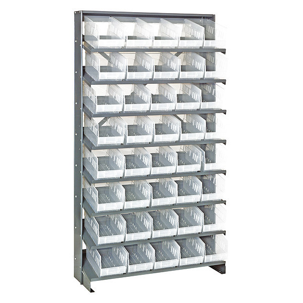 Quantum Storage Systems Steel Pick Rack, 36 in W x 64 in H x 12 in D, 8 Shelves, Clear QPRS-202CL