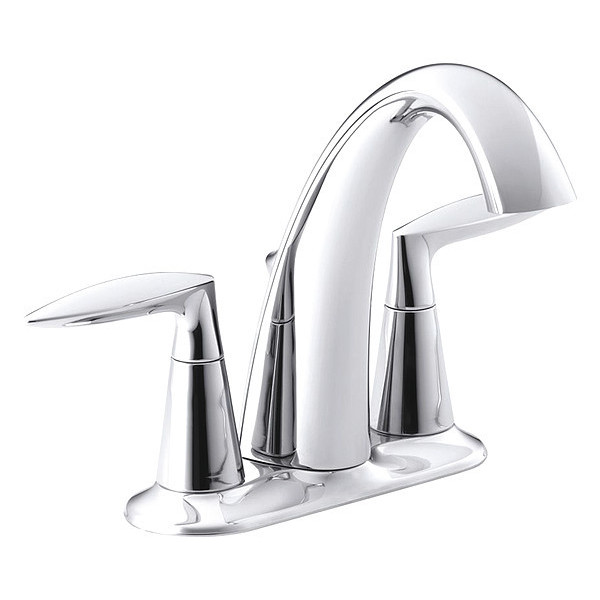 Kohler Dual Handle 4" Mount, Low Arc Bathroom Faucet, Polished chrome K-45100-4-CP