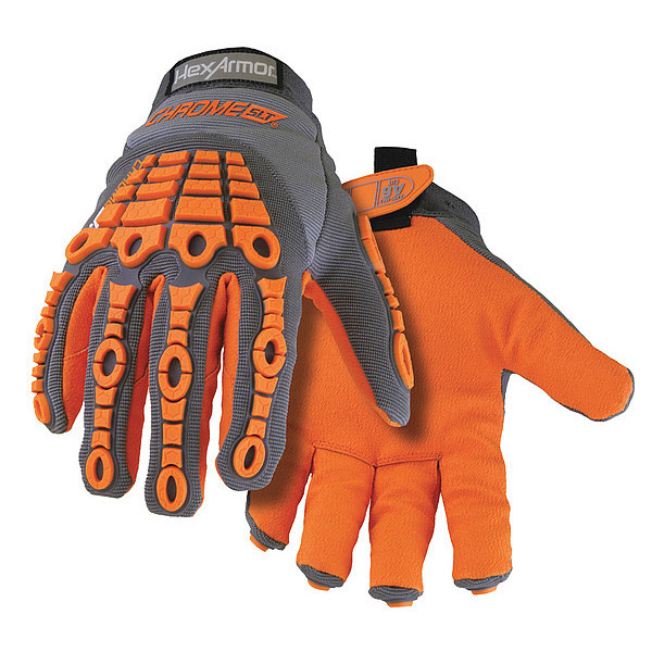 Hexarmor Cut Resistant Impact Gloves, A6 Cut Level, Uncoated, M, 1 PR 4071-M (8)