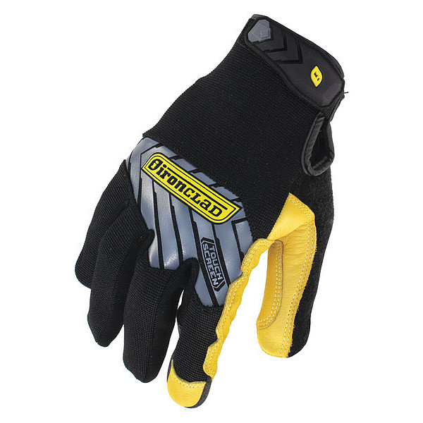 Ironclad Performance Wear Mechanics Touchscreen Gloves, L, Black/Gold, Polyester IEX-MPLG-04-L