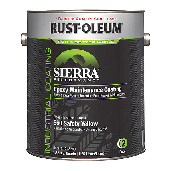 Rust-Oleum Epoxy Activator and Finish, SAFETY YELLOW, Gloss, 1 gal, 230 to 340 sq ft/gal, Sierra Series 248280