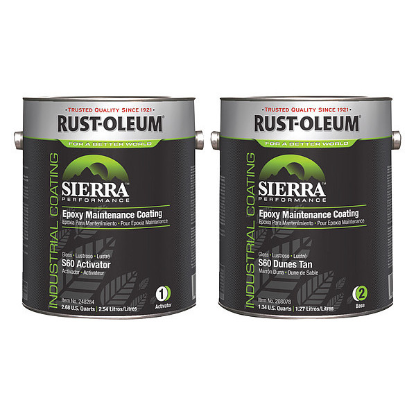 Rust-Oleum 1 gal Floor Coating Kit, Gloss Finish, Gray, Water Base 251212