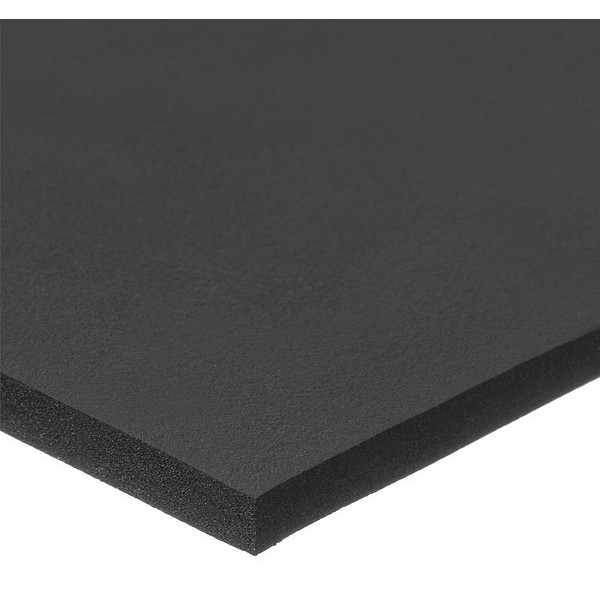 Zoro Select Foam Strip, Water-Resistant Closed Cell, 2 in W, 36 in L, 3/4 in Thick, Black ZUSANSR-274