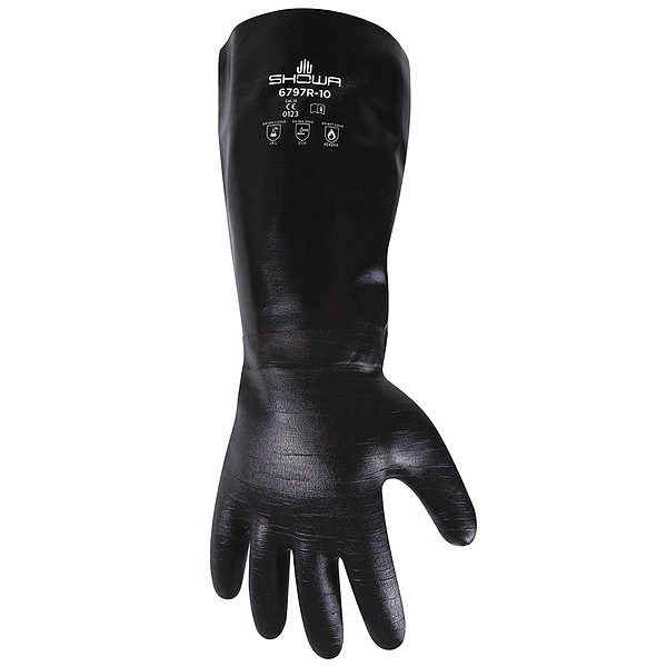 Showa 18" Chemical Resistant Gloves, Neoprene, 10, 1 PR 6797R