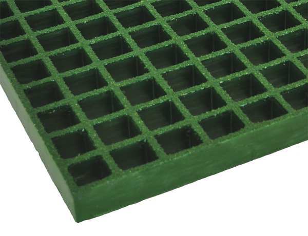 Fibergrate Molded Grating, 120 in Span, Grit-Top Surface, Corvex Resin, Green 878880