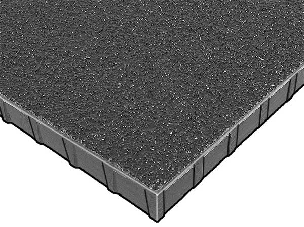 Fibergrate Molded Grating, 48 in Span, Grit-Top Surface, Corvex Resin, Dark Gray 879090