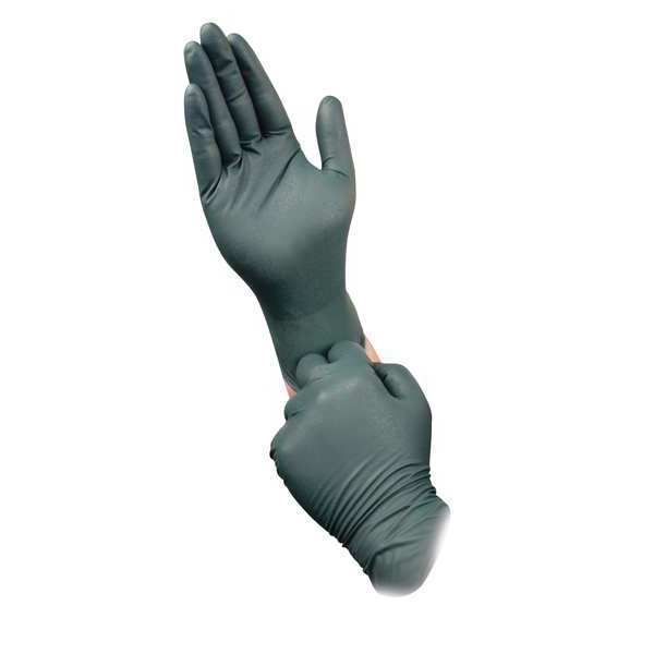 Ansell Dura Flock, Disposable Gloves, 11.4 mil Palm, Nitrile, Powder-Free, XL (10), 50 PK, Green DFK-608-XL