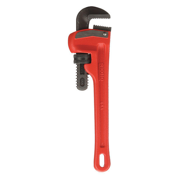 10 in L 1 1/2 in Cap. Cast Iron Straight Pipe Wrench