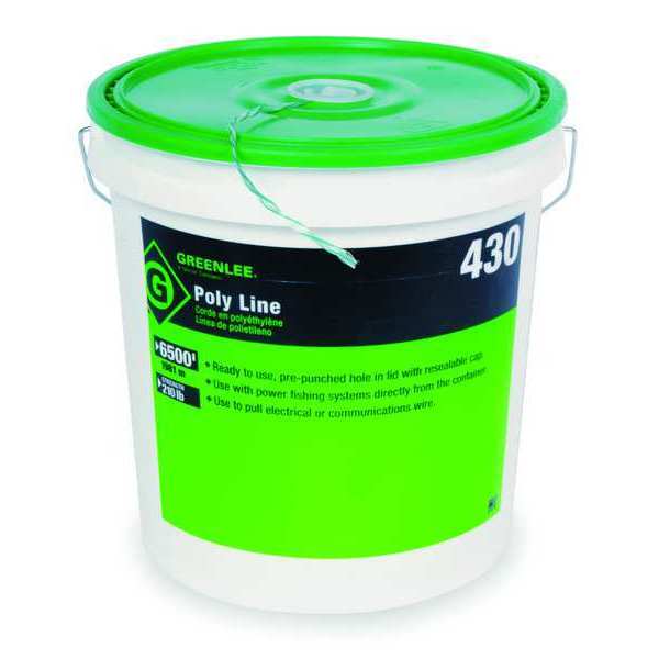 Greenlee Poly Line, 6500 ft, Breaking Strength 210 lb, Green 430