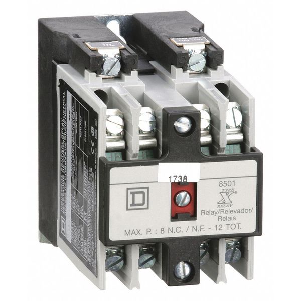 Square D NEMA Control Relay, 4NO, 120VAC, 10A 8501XO40V02