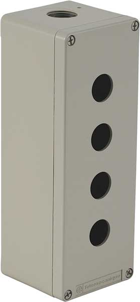 Schneider Electric Pushbutton Enclosure, 22mm, 4 Holes, Metal XAPG49504