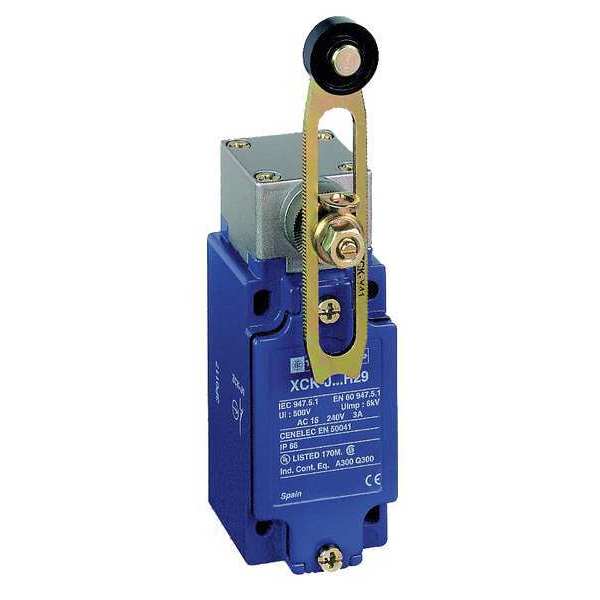 Telemecanique Sensors Heavy Duty Limit Switch, Adjustable Roller Lever, Rotary, 2NC/2NO XCKJ20541H7