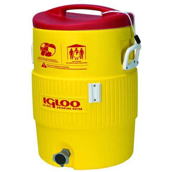 Igloo 5 gal Ultratherm Beverage Dispenser Cooler, 20-11/32 in Exterior H, Plastic, Red/Yellow 48153