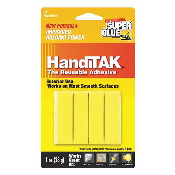 Super Glue Putty, Reusable, 1 oz., (4) Yellow Strips HT-12