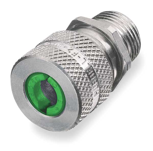 Hubbell Wiring Device-Kellems Liquid Tight Connector, 1/2 in., Green SHC1019