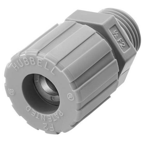 Hubbell Wiring Device-Kellems Liquid Tight Connector, 1in, Straight, Gray SHC1043CR