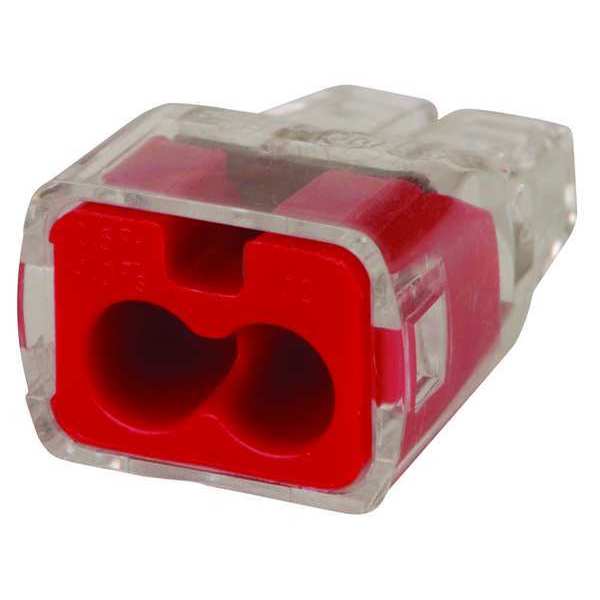 Ideal Push-In Connector, 2-Port, Red, PK300 30-1032J